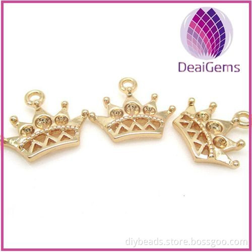 high quality 24k gold filled fish crown charm